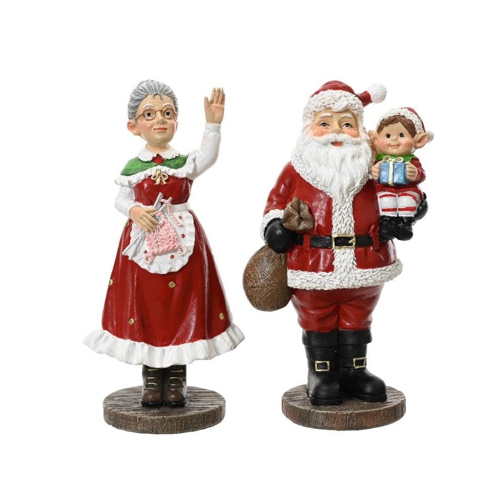 BABBO NATALE E ELFO - MAMMA NATALE 2 ASSORTITI H.16